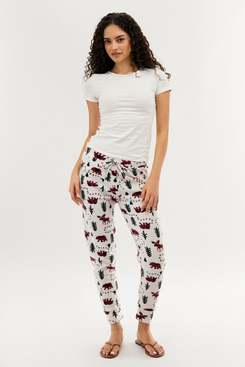 Canada Weather Gear Winter Print Pajama Pants - White - Womens Pajamas - Canada Weather Gear