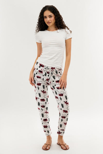 Canada Weather Gear Winter Print Pajama Pants - White - Womens Pajamas - Canada Weather Gear