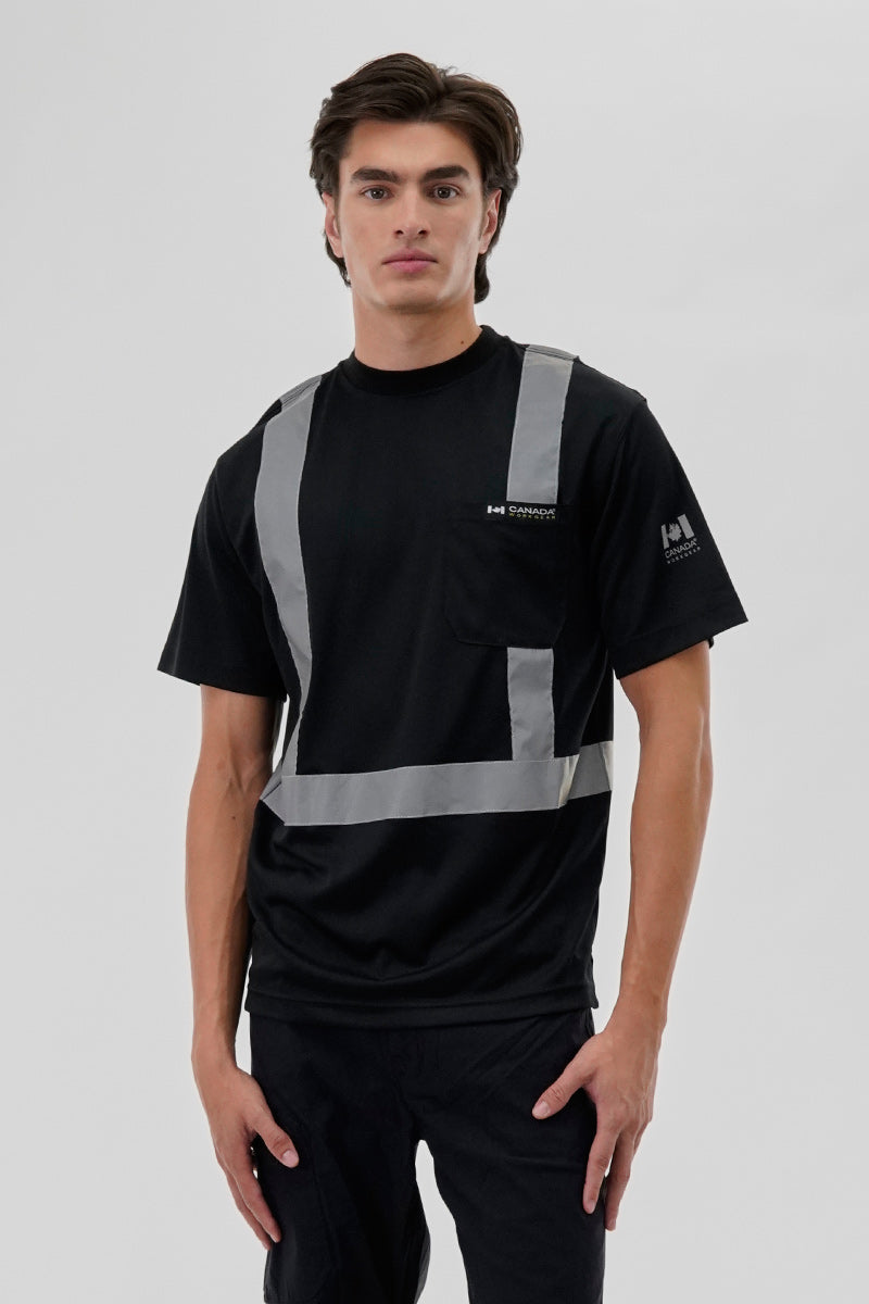 Canada Work Gear Hi-Vis Short Sleeve Tee - Black - Mens Tees & Tank Tops - Canada Weather Gear