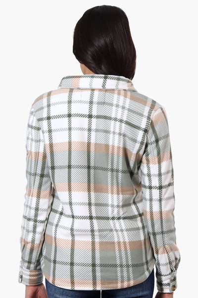 Canada Weather Gear Plaid Fleece Button Up Lightweight Jacket - Mint - Womens Lightweight Jackets - Canada Weather Gear