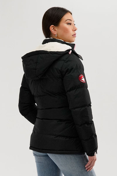 Canada Weather Gear Sherpa Lined Collar Bomber Jacket - Black - Womens Bomber Jackets - Canada Weather Gear
