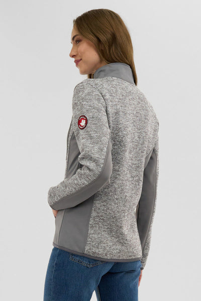 Canada Weather Gear Fleece Zip Up Lightweight Jacket - Grey - Womens Lightweight Jackets - Canada Weather Gear