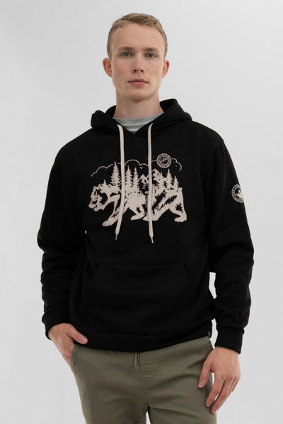 Canada Weather Gear Forest Print Hoodie - Black - Mens Hoodies & Sweatshirts - Canada Weather Gear