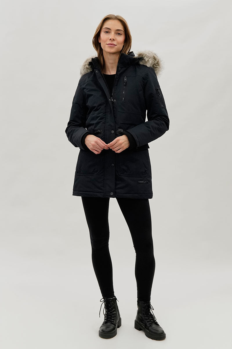 Canada Weather Gear Faux Fur Lined Parka Jacket - Navy