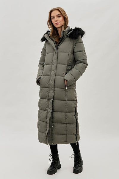Canada Weather Gear Long Faux Fur Lined Parka Jacket - Olive