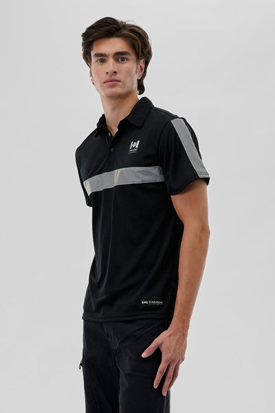 Canada Work Gear Hi-Vis Short Sleeve Polo Shirt - Black - Mens Polo Shirts - Canada Weather Gear