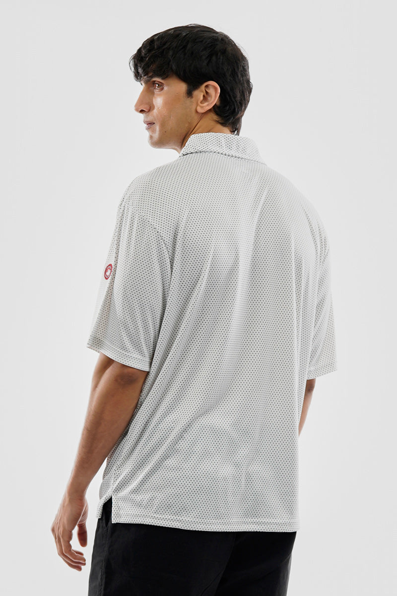 Canada Weather Gear Performance Polka Dot Pattern Polo Shirt - White - Mens Polo Shirts - Canada Weather Gear
