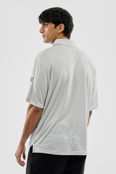 Canada Weather Gear Performance Polka Dot Pattern Polo Shirt - White - Mens Polo Shirts - Canada Weather Gear