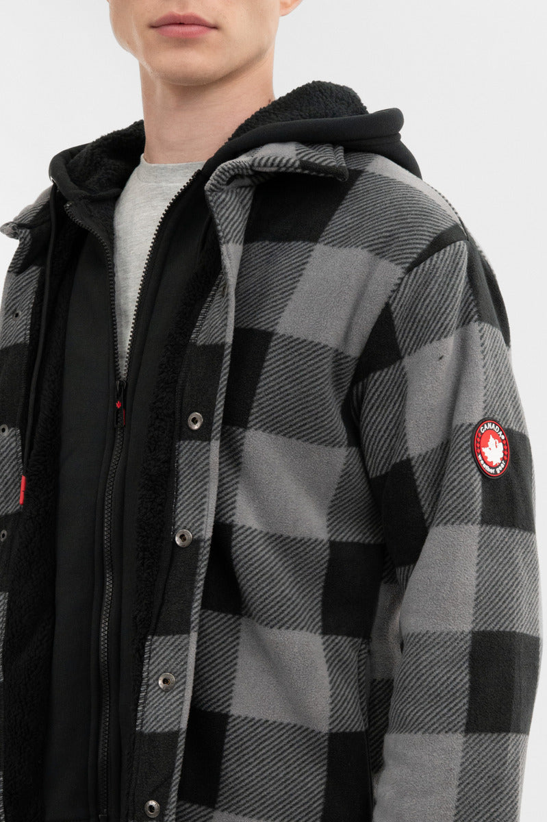 Canada Weather Gear Plaid Sherpa Lined Lightweight Jacket - Black