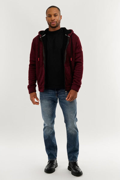Canada Weather Gear Sherpa Lined Lightweight Jacket - Burgundy - Mens Lightweight Jackets - Canada Weather Gear