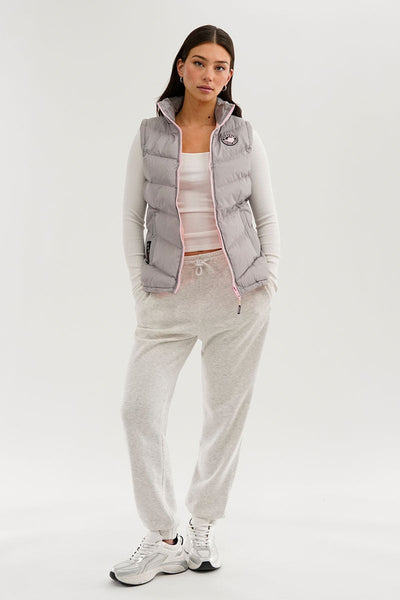 Canada Weather Gear Chevron Puffer Vest - Grey - Womens Vests - Canada Weather Gear