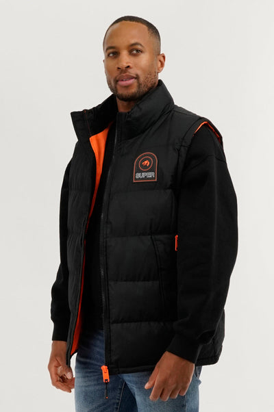 Super Triple Goose Double Pocket Bubble Vest - Black - Mens Vests - Canada Weather Gear