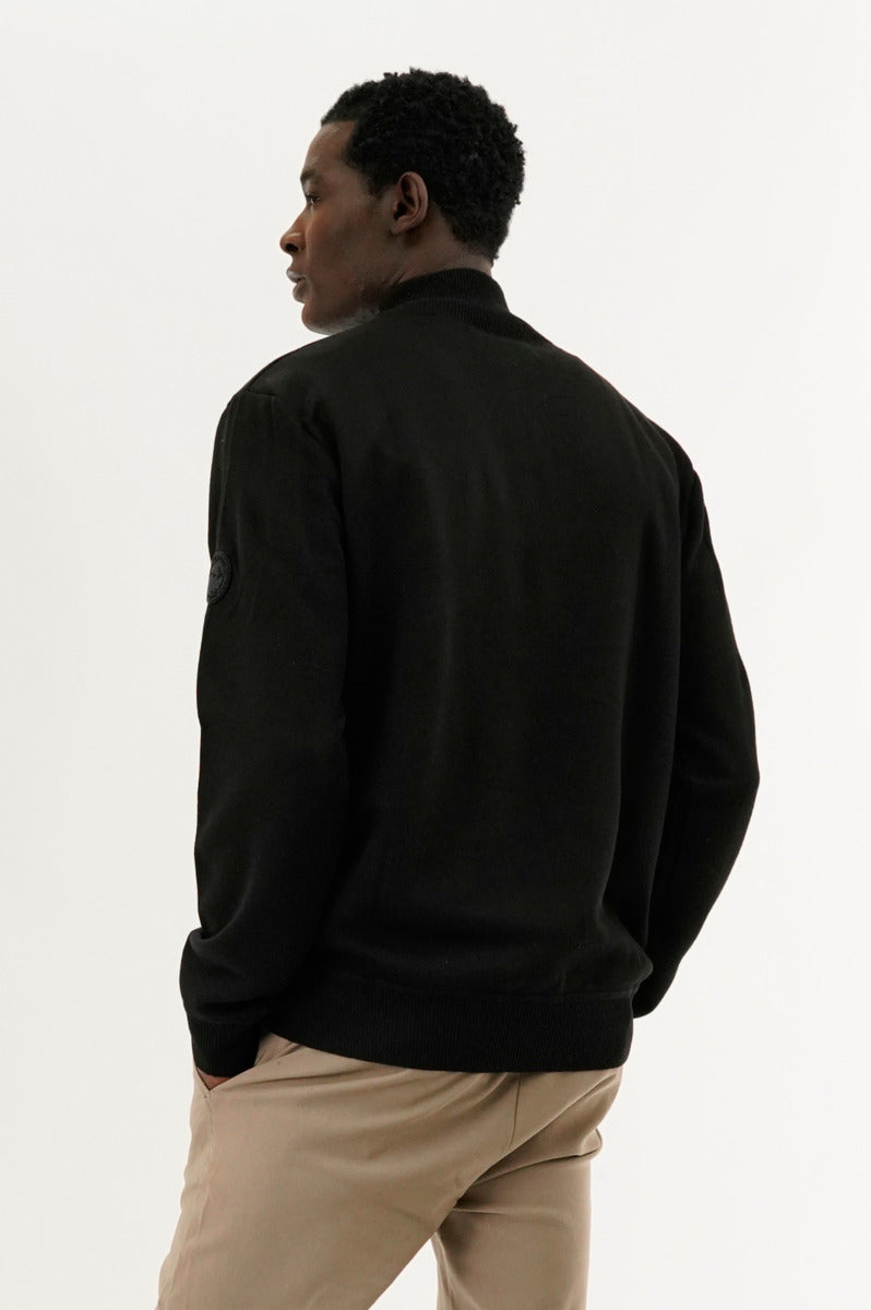 Canada Weather Gear Striped 1/4 Zip Pullover Sweater - Black - Mens Pullover Sweaters - Canada Weather Gear