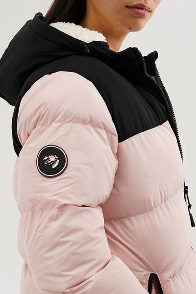 Super Triple Goose Colour Block Bomber Jacket - Pink - Womens Bomber Jackets - Canada Weather Gear