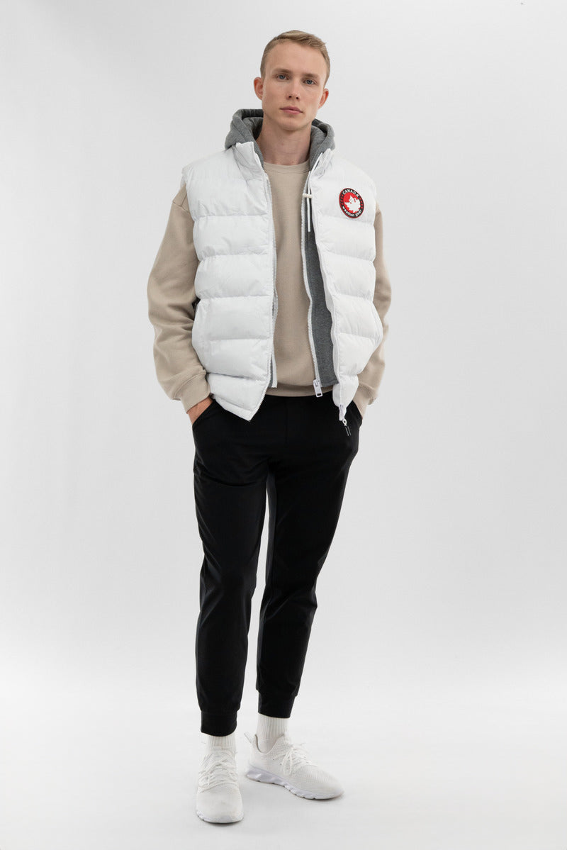Canada Weather Gear Hooded Puffer Vest - White