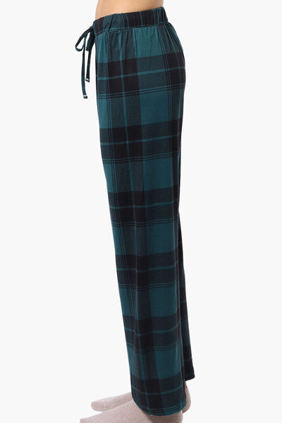 Canada Weather Gear Plaid Wide Leg Pajama Bottoms - Teal - Womens Pajamas - Canada Weather Gear