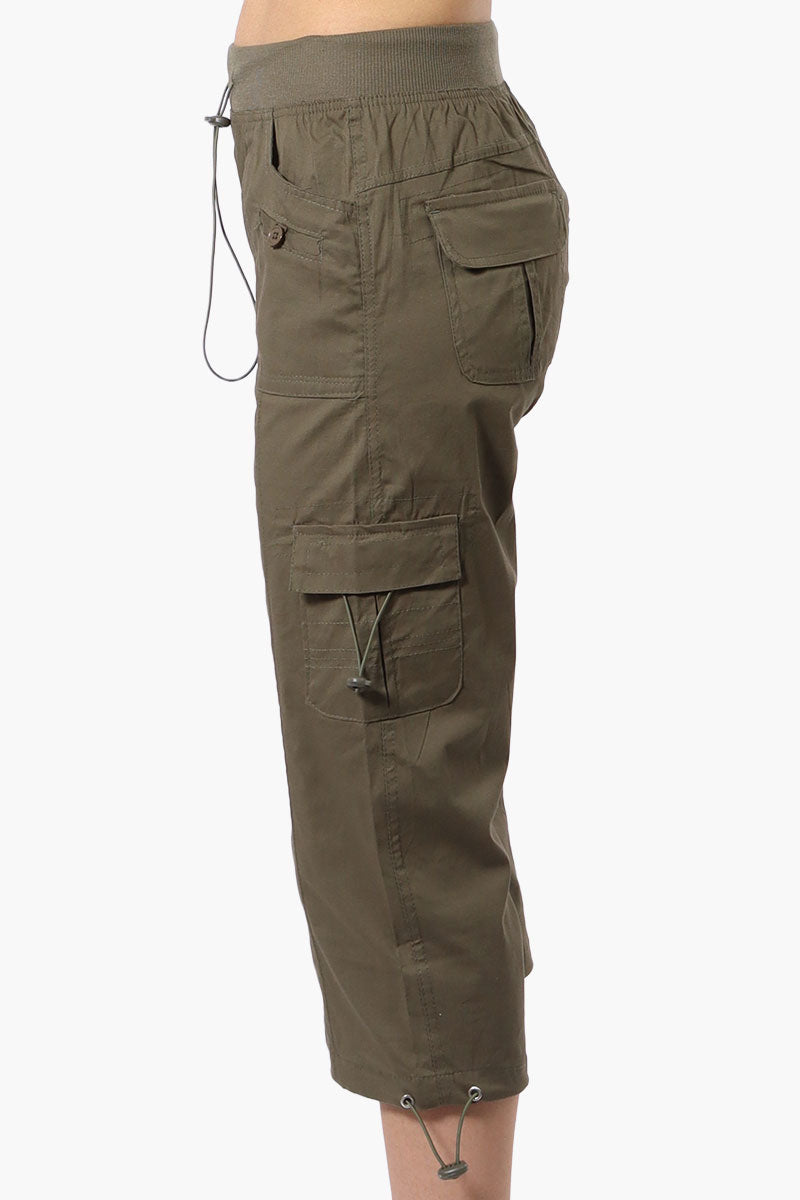 Canada Weather Gear Bungee Waist Cargo Capris - Olive - Womens Shorts & Capris - Canada Weather Gear