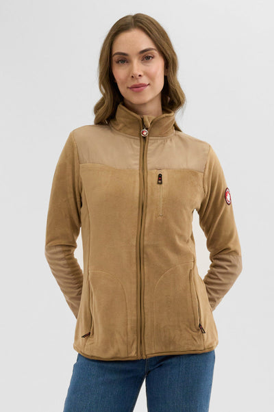 Canada Weather Gear Fleece Lightweight Jacket - Beige - Womens Lightweight Jackets - Canada Weather Gear
