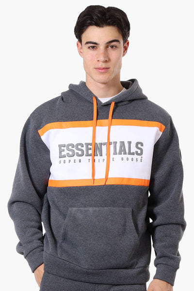 Essentials Super Triple Goose Striped Logo Hoodie - Grey - Mens Hoodies & Sweatshirts - Canada Weather Gear