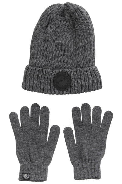 Canada Weather Gear Ribbed Hat Glove Set - Grey - Womens Gloves - Canada Weather Gear