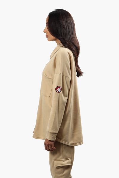 Canada Weather Gear Solid Front Pocket Shacket - Beige - Womens Shirts & Blouses - Canada Weather Gear