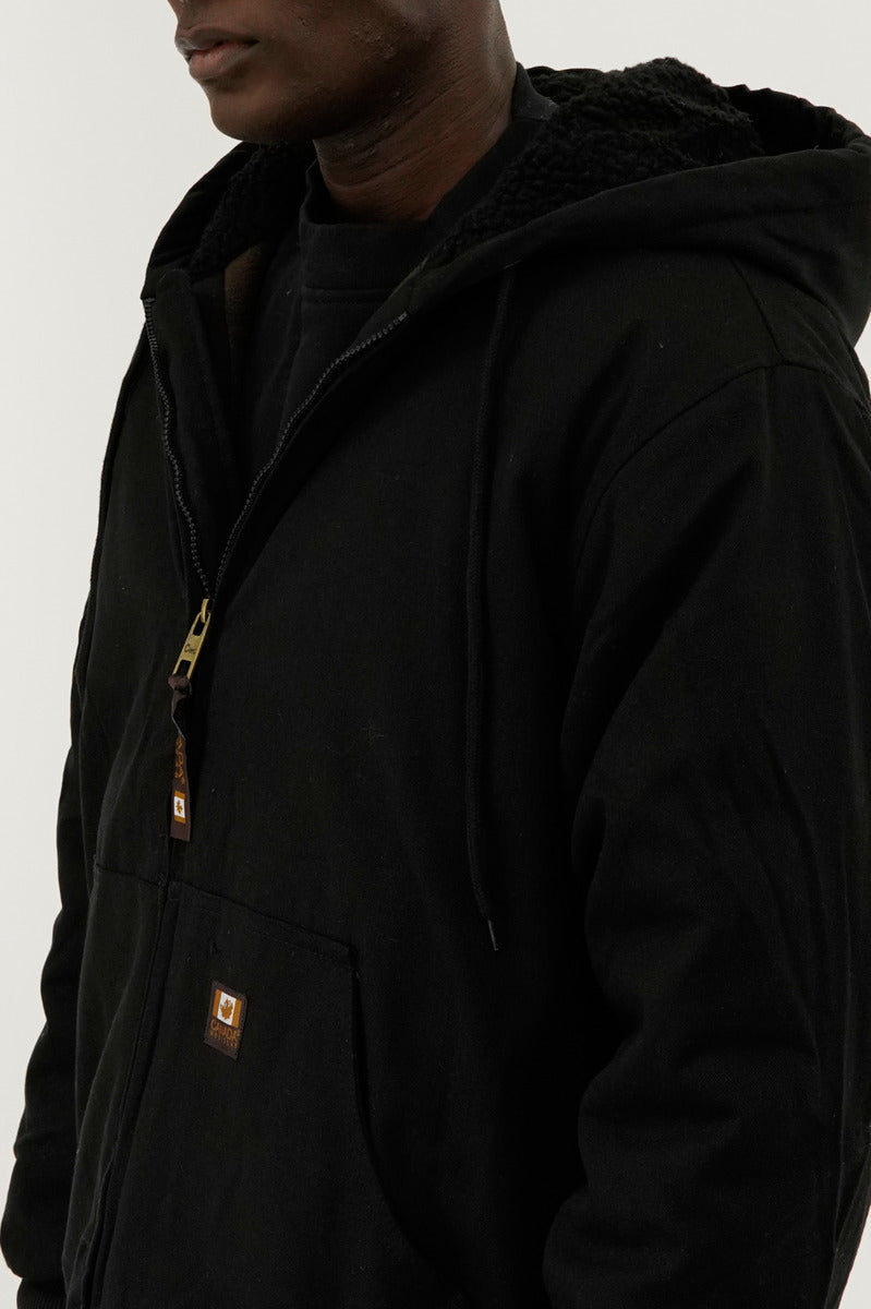Canada Work Gear Sherpa Lined Bomber Jacket - Black - Mens Bomber Jackets - Canada Weather Gear
