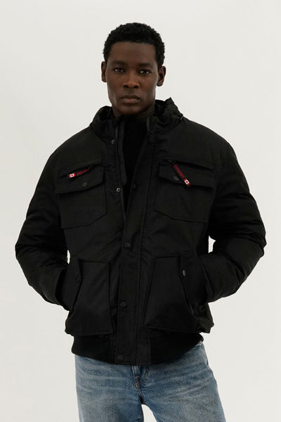 Canada Weather Gear Puffer Bomber Jacket - Black - Mens Bomber Jackets - Canada Weather Gear