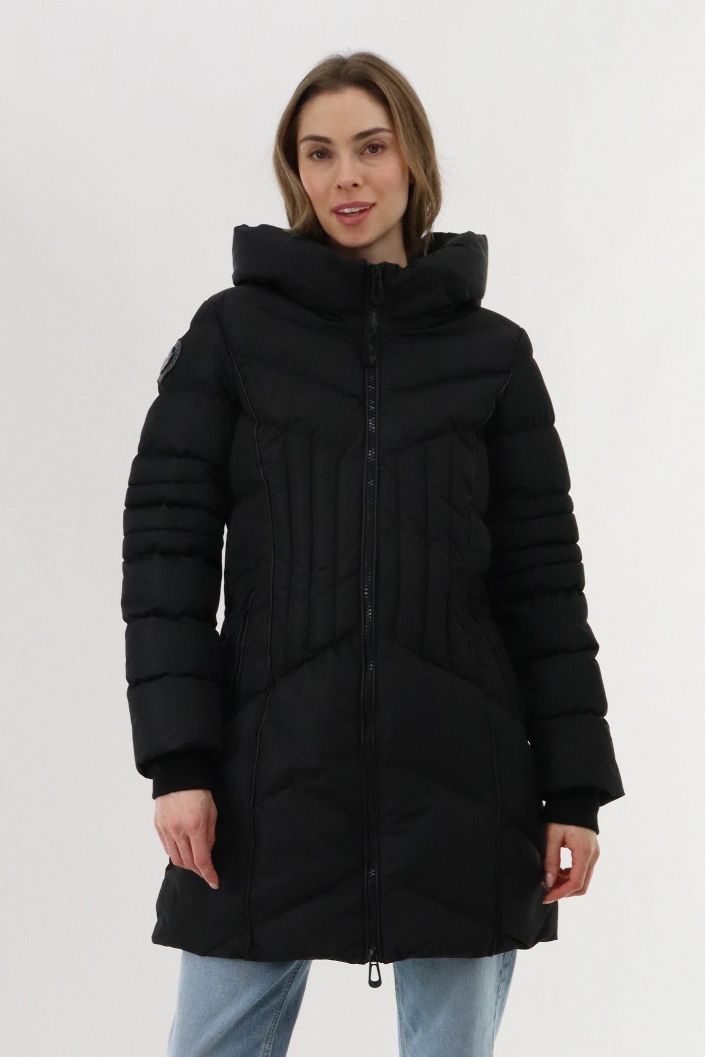 Canada Weather Gear Quilted Hooded Parka Jacket - Black - Womens Parka Jackets - Canada Weather Gear
