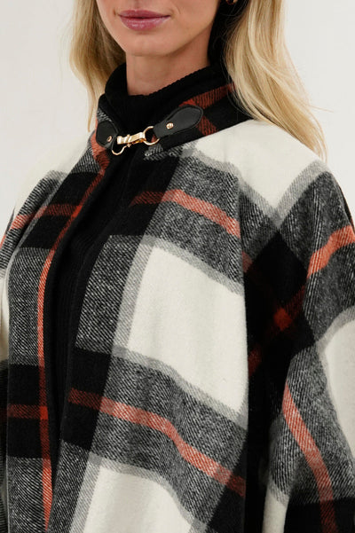 Canada Weather Gear Plaid Poncho - Black - Womens Ponchos - Canada Weather Gear