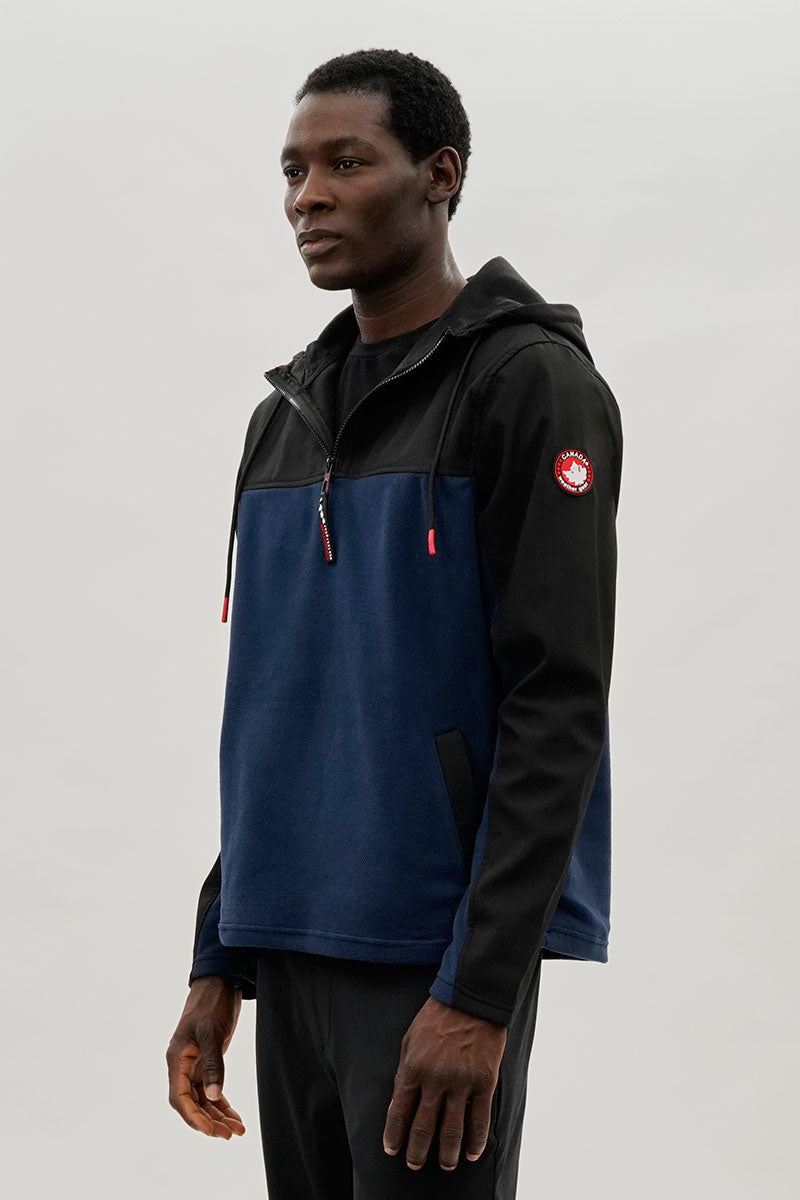 Canada Weather Gear Colour Block Half Zip Hoodie - Navy