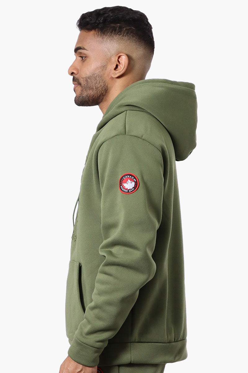 Canada Weather Gear Solid Embossed Logo Hoodie - Olive - Mens Hoodies & Sweatshirts - Canada Weather Gear