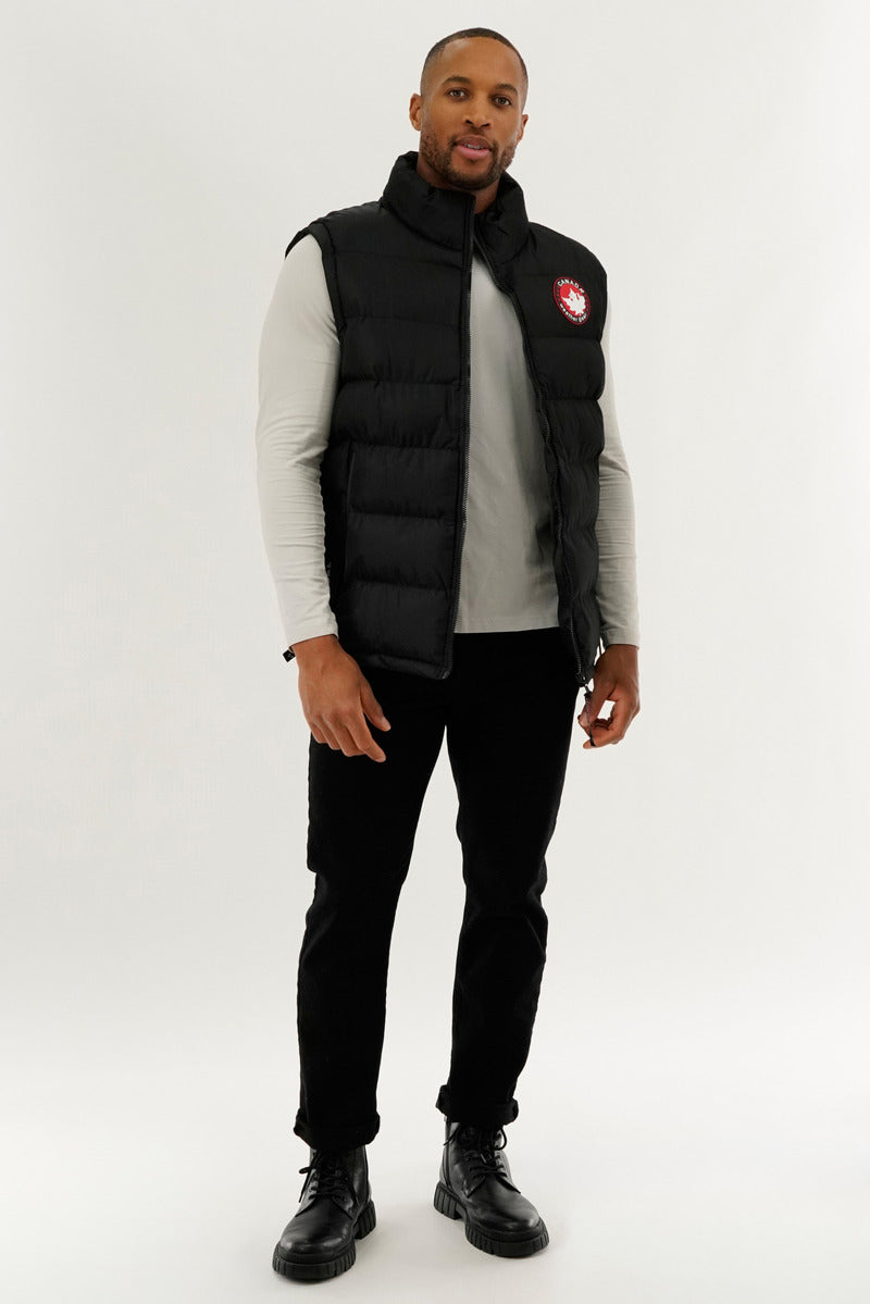 Canada Weather Gear Basic Puffer Vest - Black - Mens Vests - Canada Weather Gear
