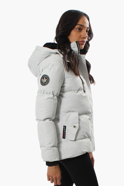 Canada Weather Gear Front Button Puffer Parka Jacket - Grey - Womens Parka Jackets - Canada Weather Gear