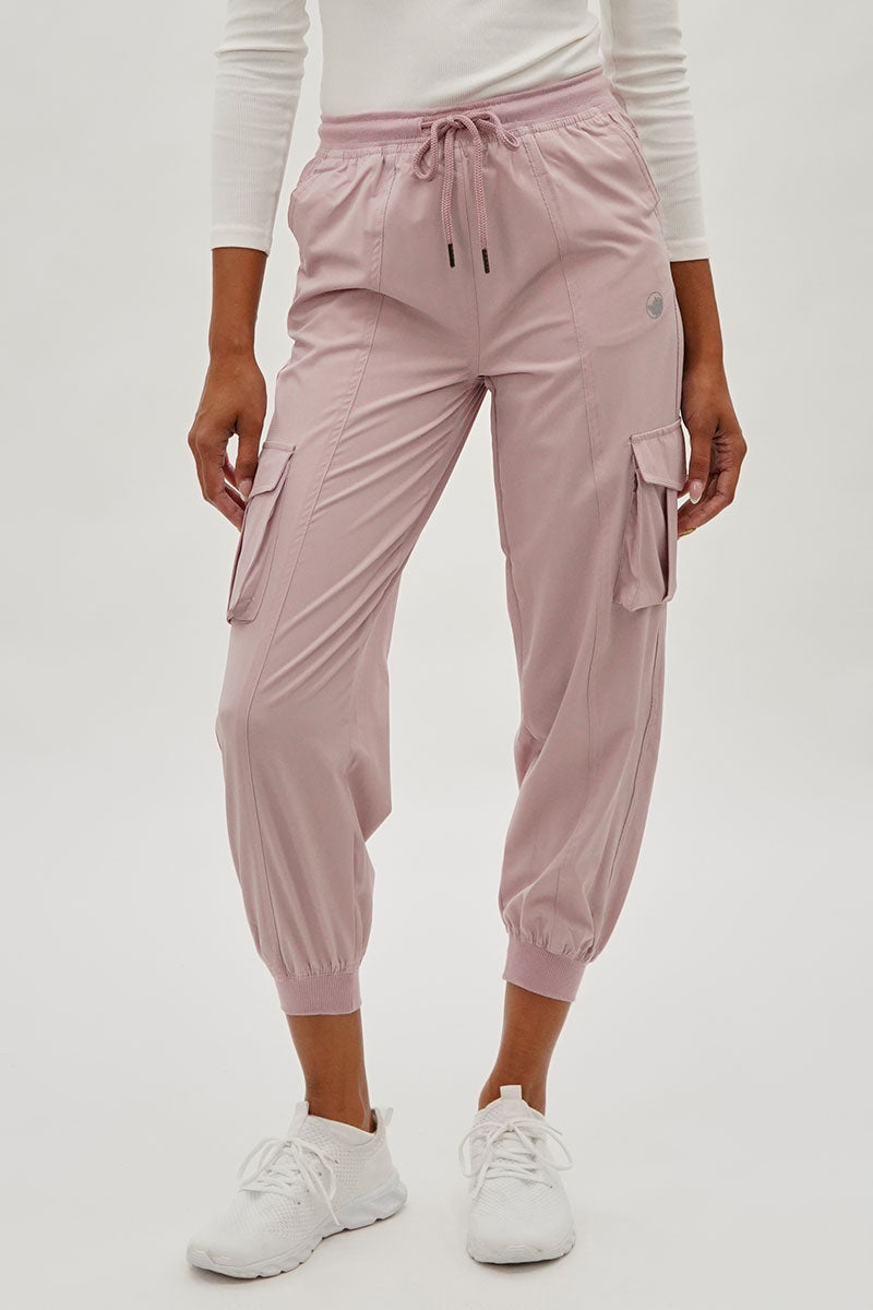 Canada Weather Gear Tie Waist Cargo Joggers - Pink - Womens Joggers & Sweatpants - Canada Weather Gear
