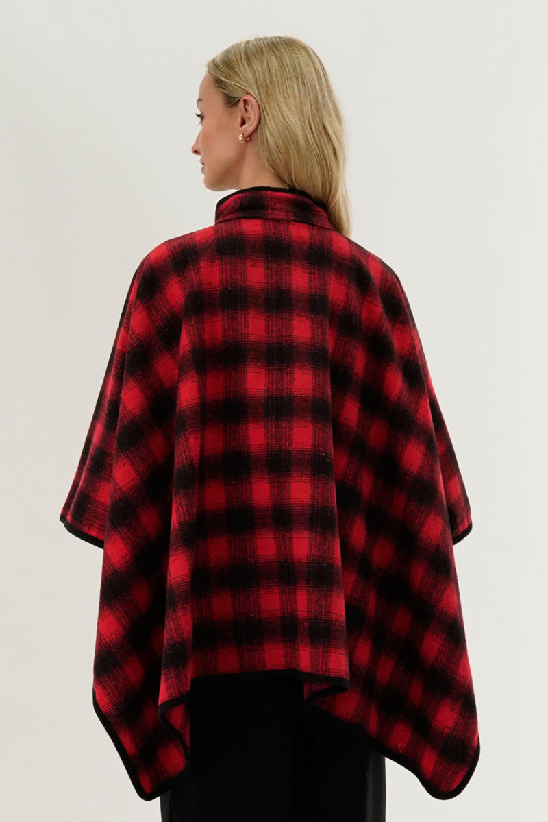 Canada Weather Gear Tartan Plaid Poncho - Red - Womens Ponchos - Canada Weather Gear