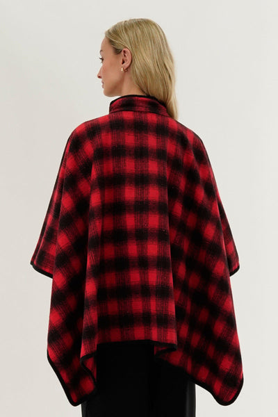 Canada Weather Gear Tartan Plaid Poncho - Red - Womens Ponchos - Canada Weather Gear