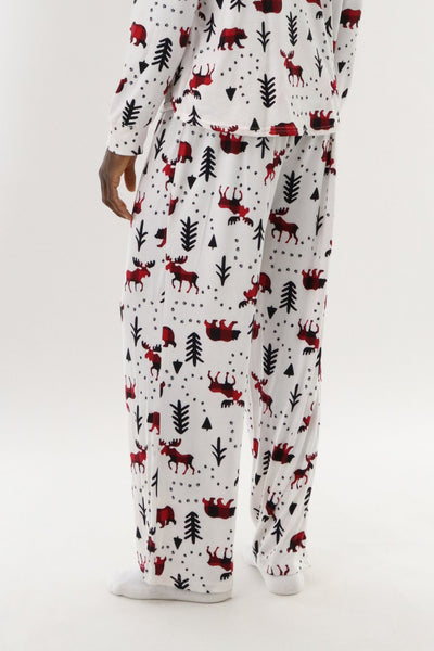 Canada Weather Gear Long Printed Holiday Pajama Pants - White - Mens Pajamas - Canada Weather Gear