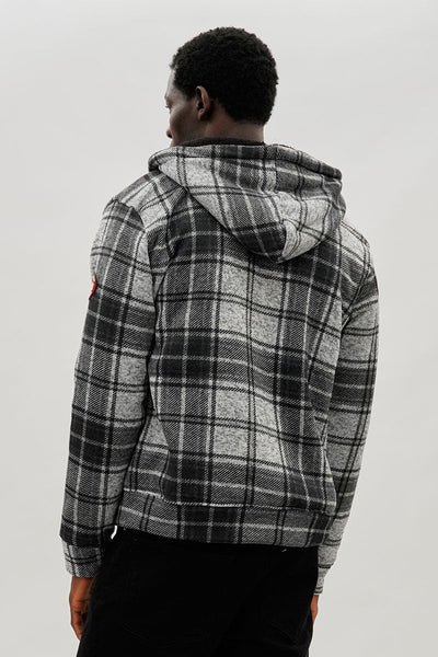 Canada Weather Gear Hooded Sherpa Lined Lightweight Jacket - Grey
