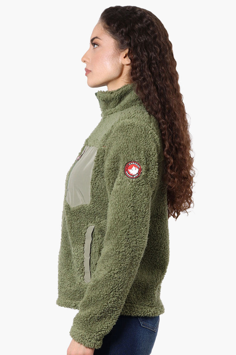 Canada Weather Gear Sherpa Zip Up Lightweight Jacket - Olive - Womens Lightweight Jackets - Canada Weather Gear