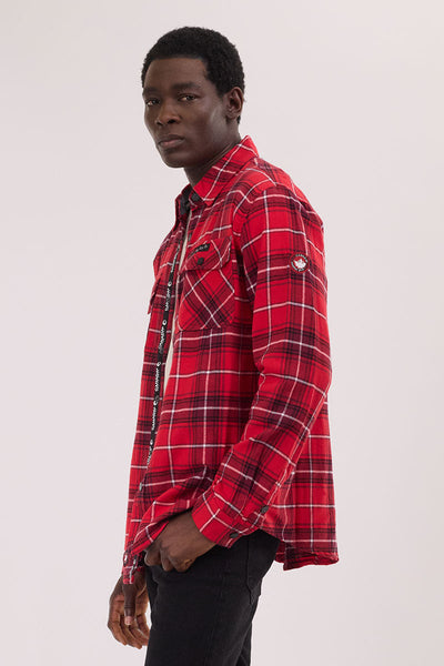 Canada Weather Gear Flannel Button Up Casual Shirt - Red