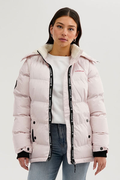 Canada Weather Gear Zip Off Sleeve Parka Jacket - Blush - Womens Parka Jackets - Canada Weather Gear