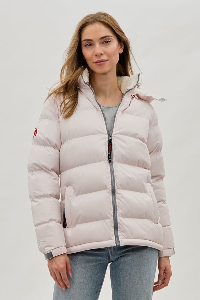 Canada Weather Gear Sherpa Lined Collar Bomber Jacket - Blush
