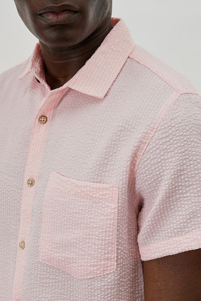 Canada Weather Gear Vintage Textured Button Up Casual Shirt - Pink - Mens Casual Shirts - International Clothiers