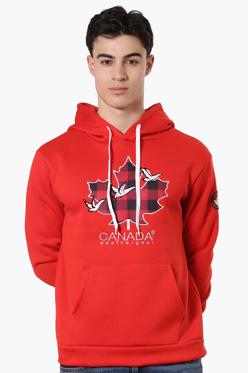 Canada Weather Gear Chest Logo Hoodie - Red - Mens Hoodies & Sweatshirts - Canada Weather Gear