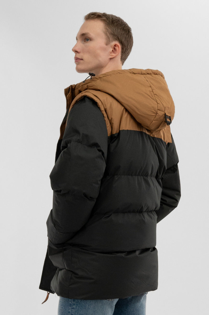Removable Sleeve Parka Jacket - Black