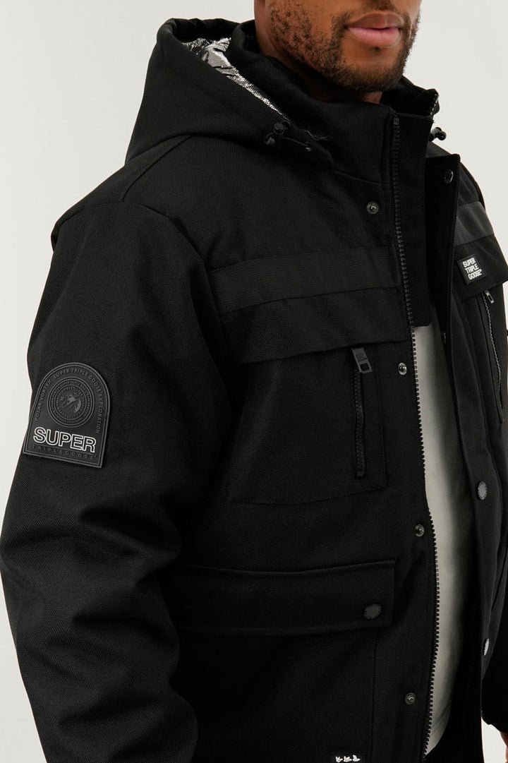Thermal-Foil Lining Bomber Jacket - Black