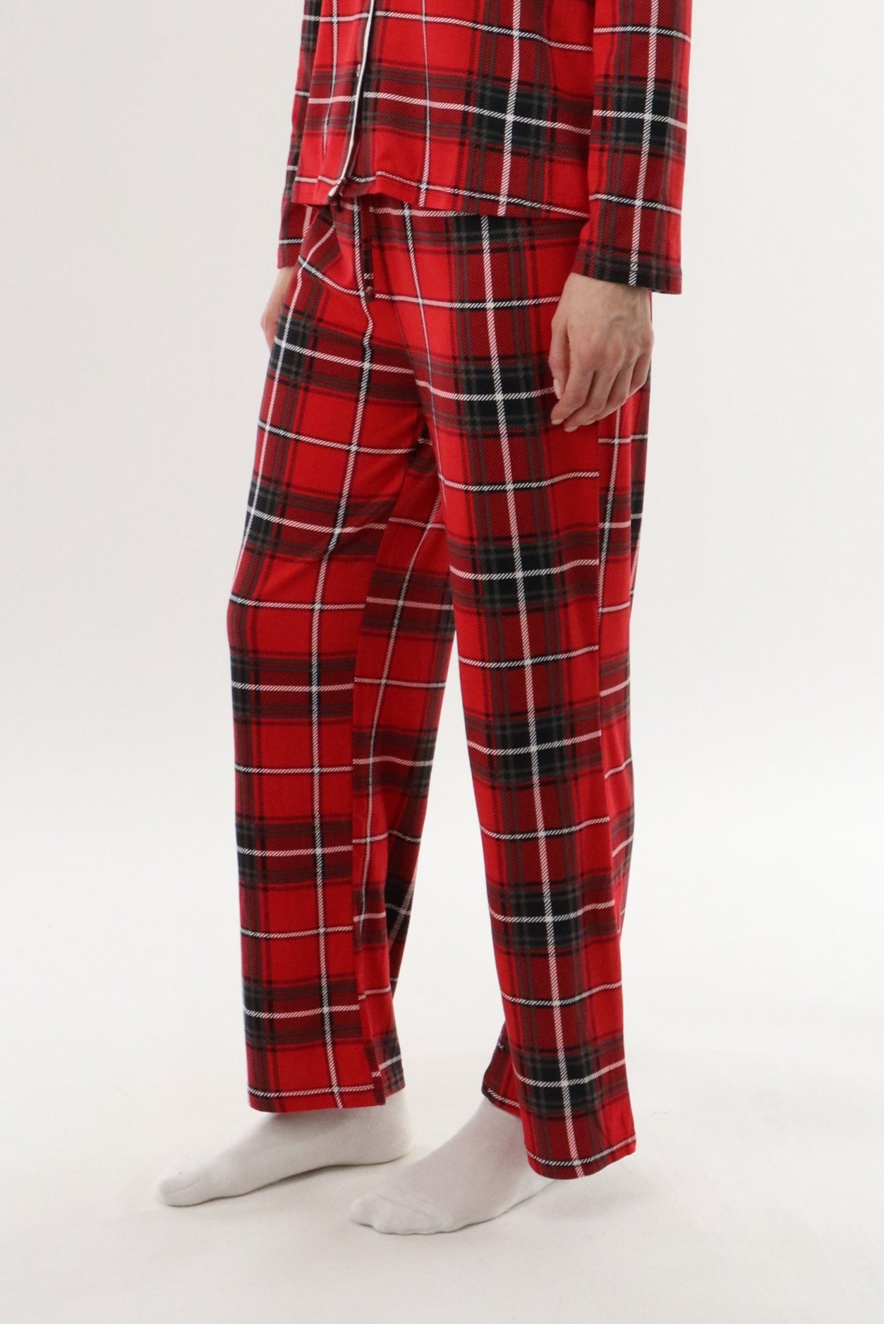 Canada Weather Gear Wide Leg Plaid Pajama Pants - Red - Womens Pajamas - Canada Weather Gear