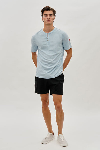 Canada Weather Gear Short Sleeve Henley Tee - Blue - Mens Tees & Tank Tops - Canada Weather Gear