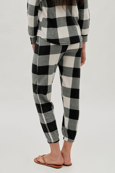 Canada Weather Gear Plaid Jogger Pajama Pants - White - Womens Pajamas - Fairweather