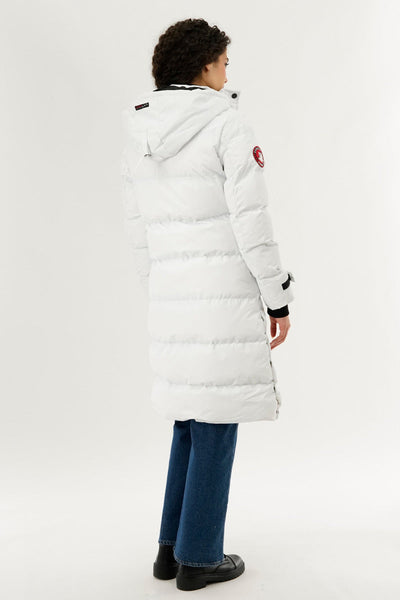 Canada Weather Gear Quilted Maxi Parka Jacket - White - Womens Parka Jackets - Canada Weather Gear
